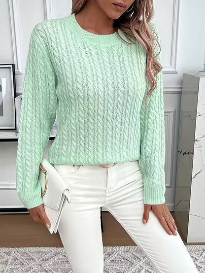 Pull Femme Tricot Chaud Motif Coeur Hiver