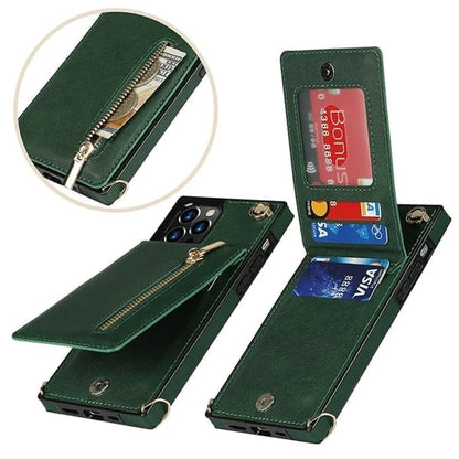 Housse pour iPhone Femme en Cuir avec Porte-cartes Zippé