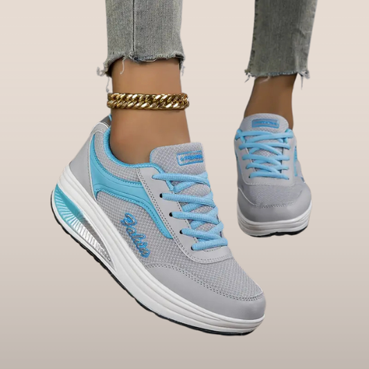 Baskets Hautes Femmes Gris Bleu Sport - PanierRoyale