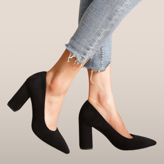 Escarpins Femmes Cuir Noir Talons Hauts Élégants - PanierRoyale