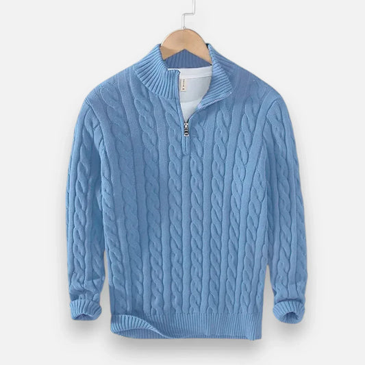 Pull Zippé Homme Col Roulé - Maille Épaisse et Confortable - PanierRoyale
