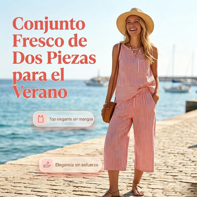 Ensemble Femme Viscose Rayé Pantalon Capri Coupe Droite