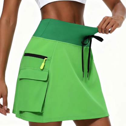 Jupe-short Femme Sportive Taille Haute Poches Zippées