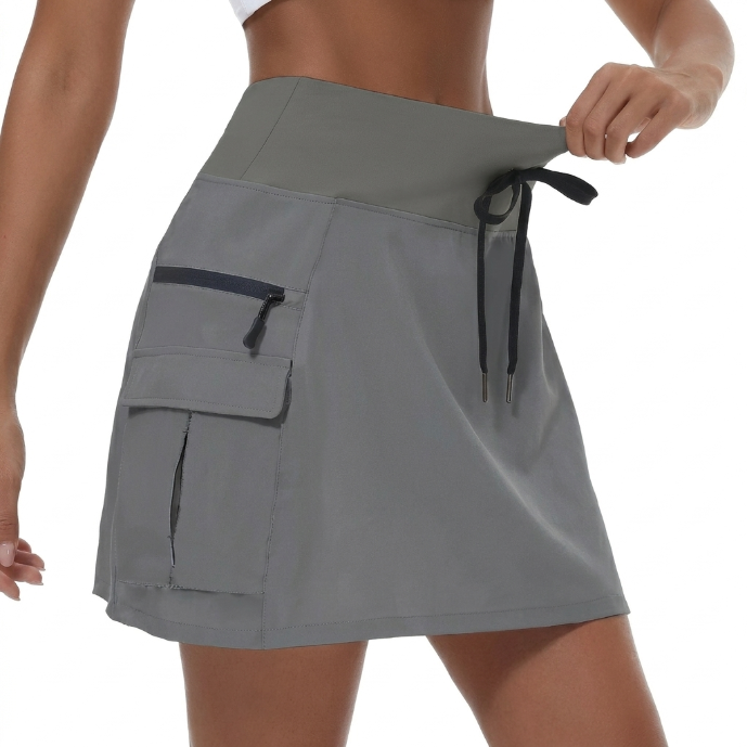 Jupe-short Femme Sportive Taille Haute Poches Zippées