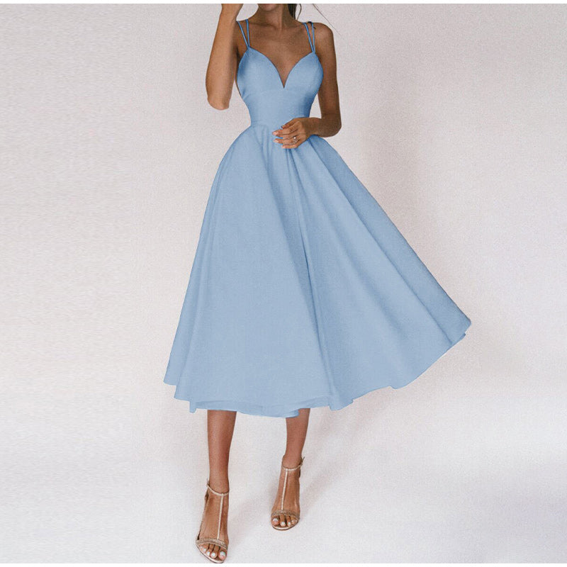 Robe de Soirée Élégante pour Femme Longue en V
