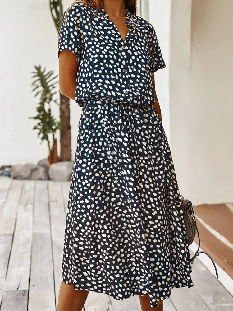 Robe Femme Élégante à Boutons, Coupe Flattereuse et Style Raffiné