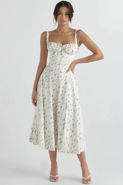 Robe Été Femme à Bretelles Floral Élégante - PanierRoyale