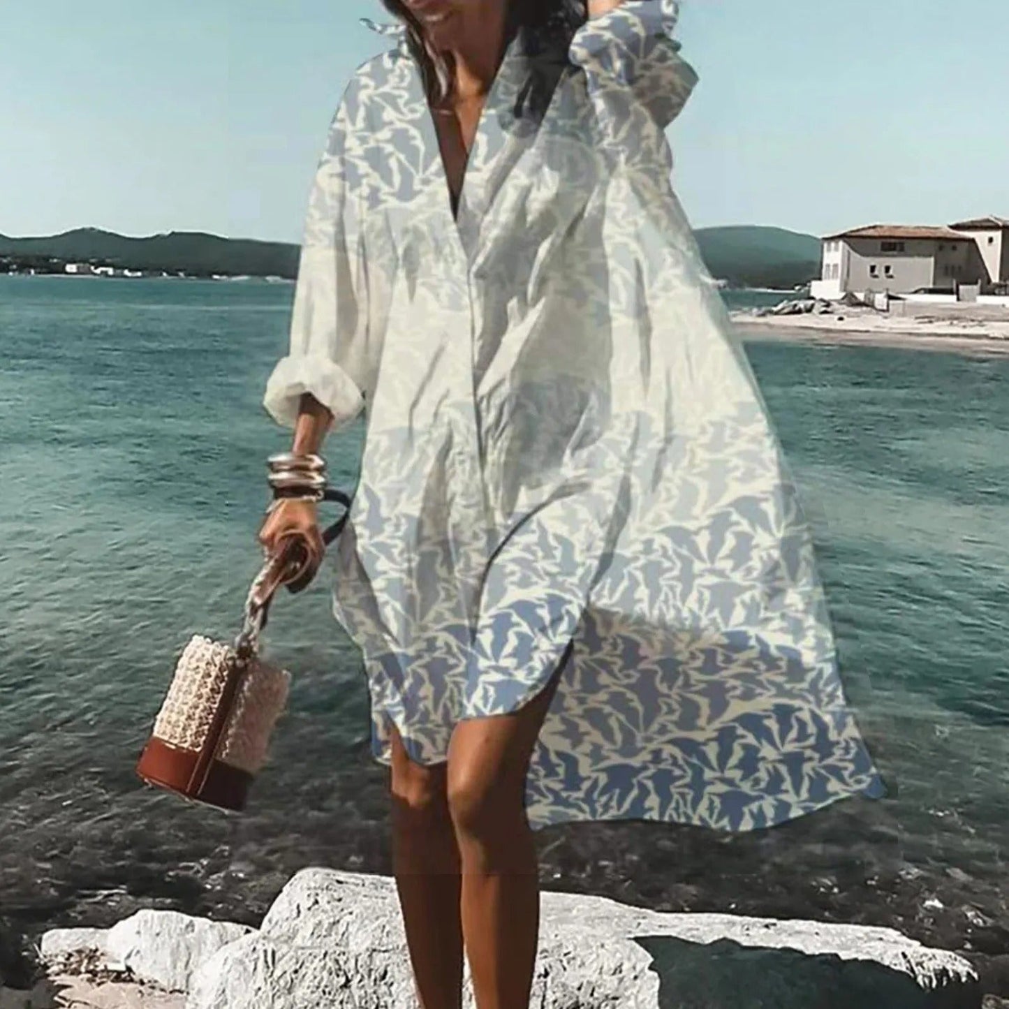Robe Femme Décontractée Mi-Longueur Imprimée - BerlinGlamour
