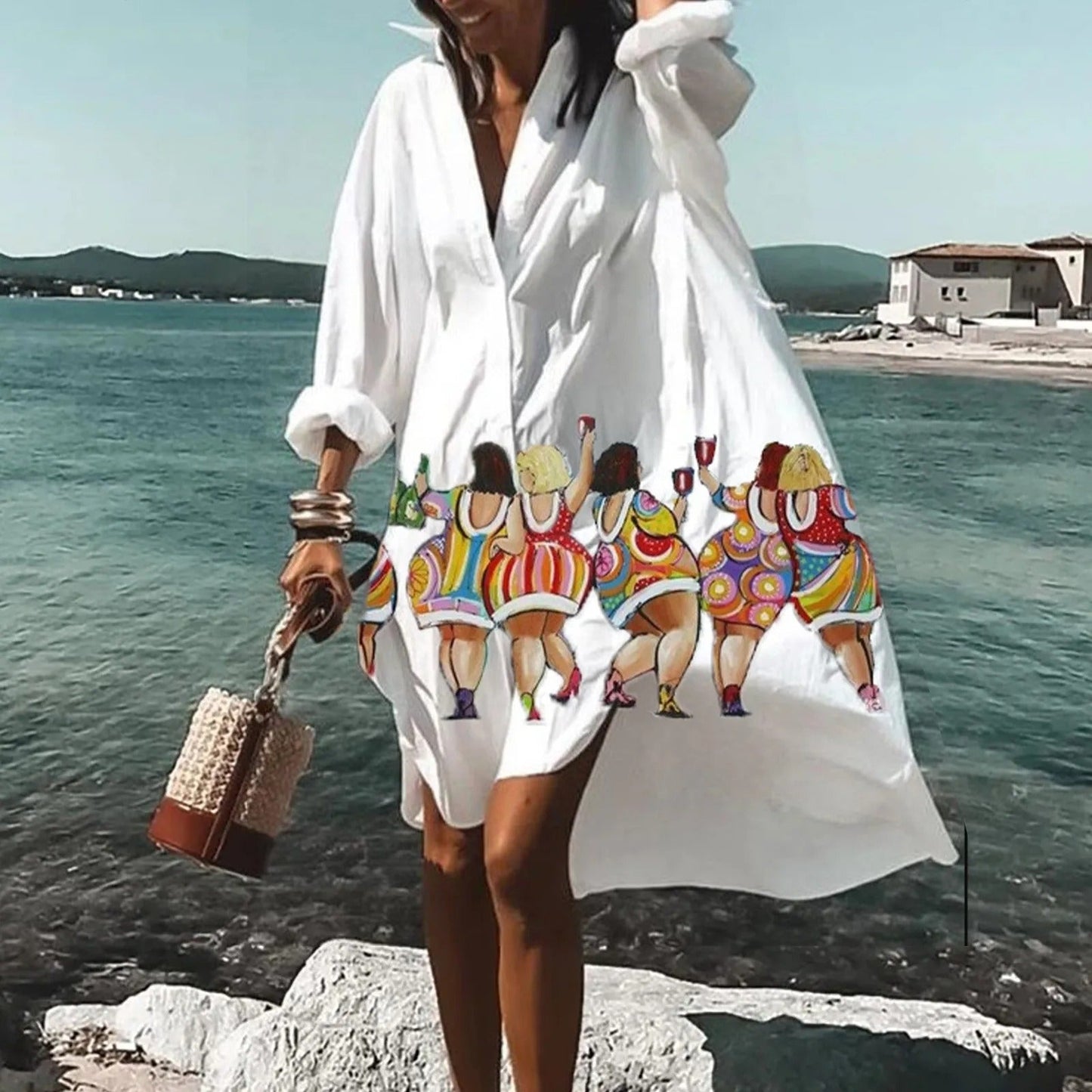 Robe Femme Décontractée Mi-Longueur Imprimée