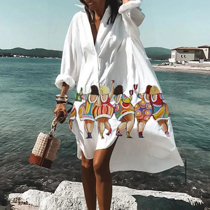 Robe Femme Décontractée Mi-Longueur Imprimée