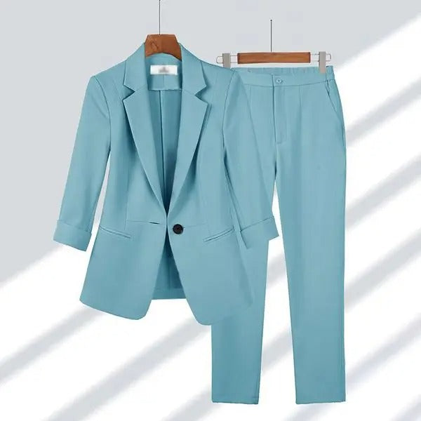 Costume Féminin Élégant Bleu Marine - PanierRoyale