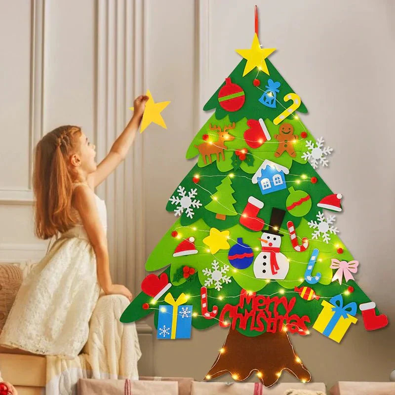 Arbre de Noël en Feutre Coloré pour Enfants