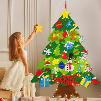 Arbre de Noël en Feutre Coloré pour Enfants