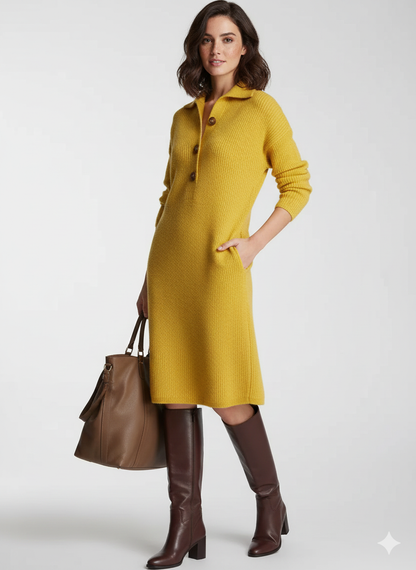Robe Femme Chic Col V pour Usage Quotidien