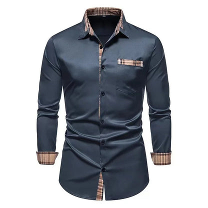 Chemise Homme Blanc Rayures Manches Longues Élégante