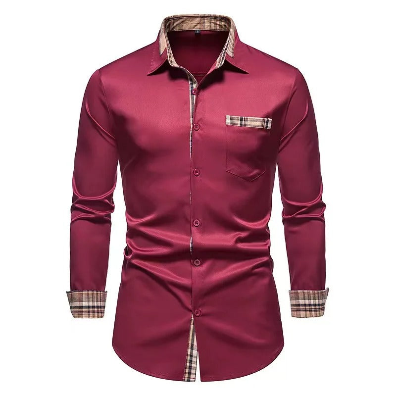 Chemise Homme Blanc Rayures Manches Longues Élégante