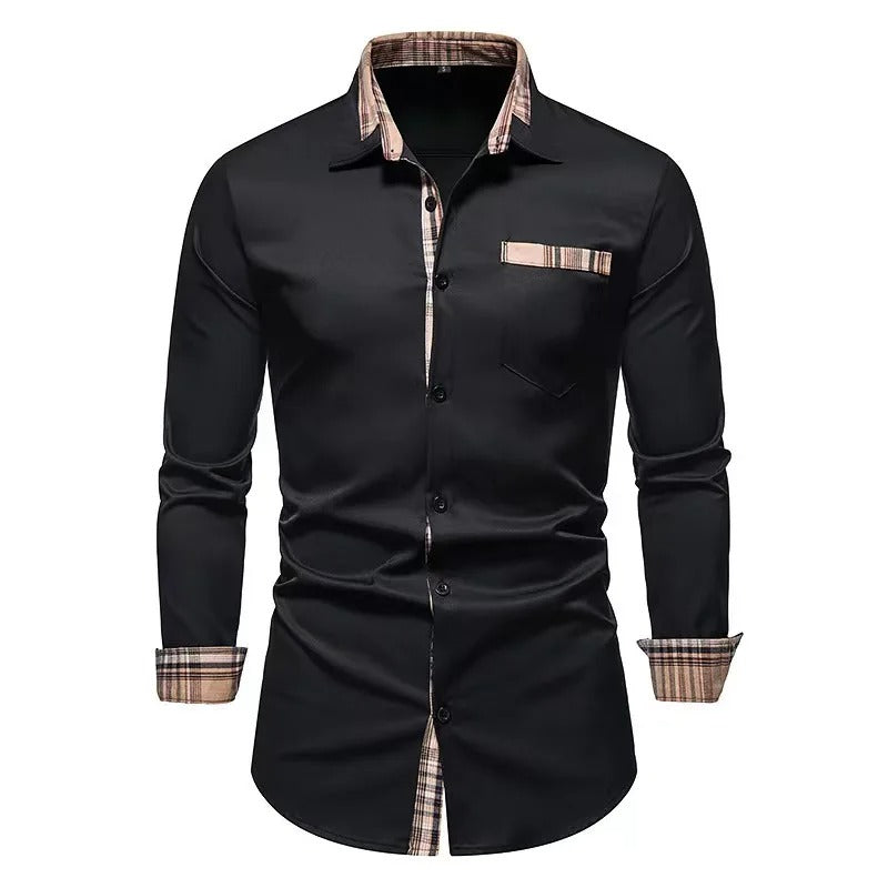 Chemise Homme Blanc Rayures Manches Longues Élégante