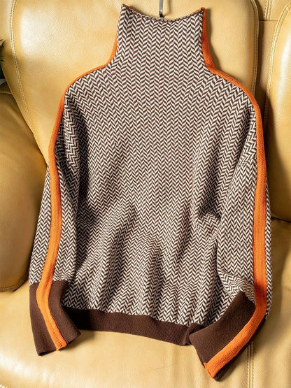 Pull Femme Col Montant Maille Chaude Coupe Moderne