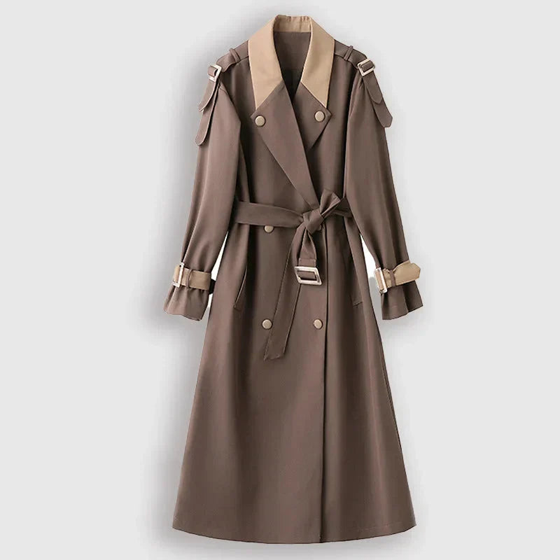 Manteau Femme Long Élégant avec Ceinture Adjustale - PanierRoyale
