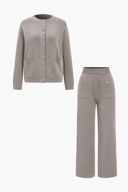 Cardigan et Pantalon Large pour Femme Ensemble Décontracté - BerlinGlamour