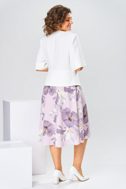 Robe midi Femme Coton Soie Fluide Manches Courtes