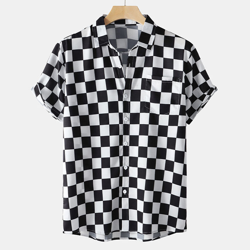 Chemise Homme Manches Courtes Carreaux Polyvalente - BerlinGlamour