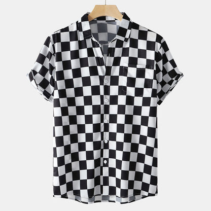 Chemise Homme Manches Courtes Carreaux Polyvalente - BerlinGlamour