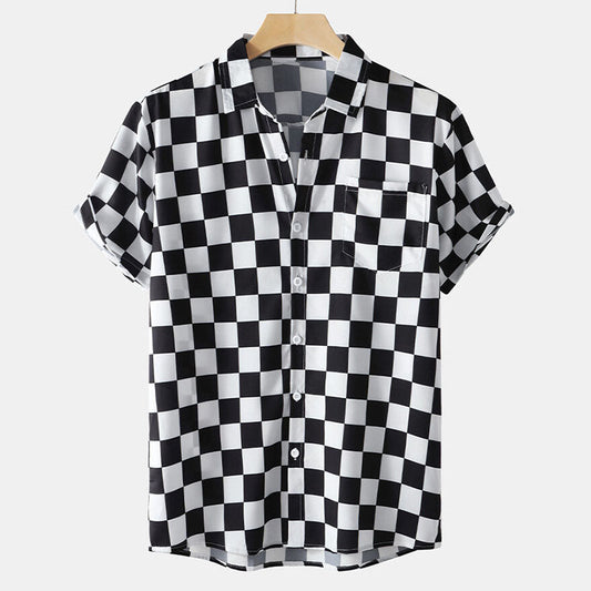 Chemise Homme Manches Courtes Carreaux Polyvalente - BerlinGlamour