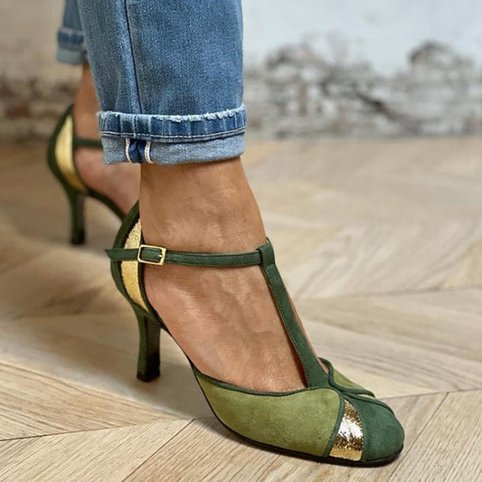 Escarpins Talon Haut Femme Élégant avec Broderie Raffinée - PanierRoyale