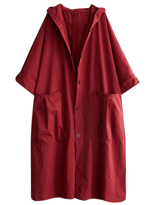 Veste Imperméable Longue Féminine avec Capuche pour Femme