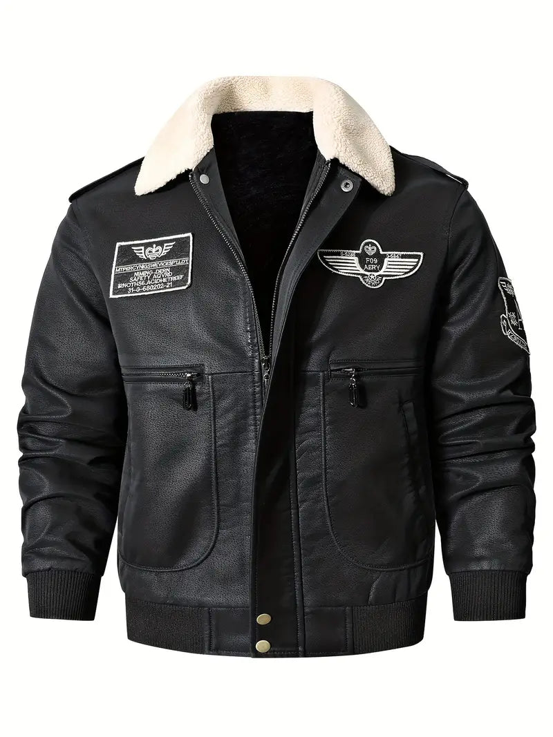 Veste Cuir Doublée pour Homme Hiver Élégante
