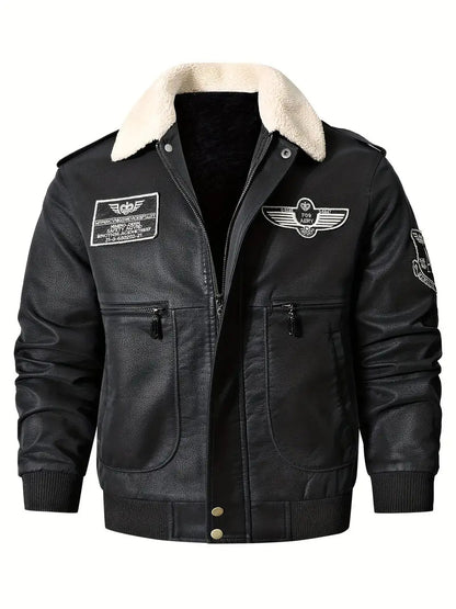 Veste Cuir Doublée pour Homme Hiver Élégante
