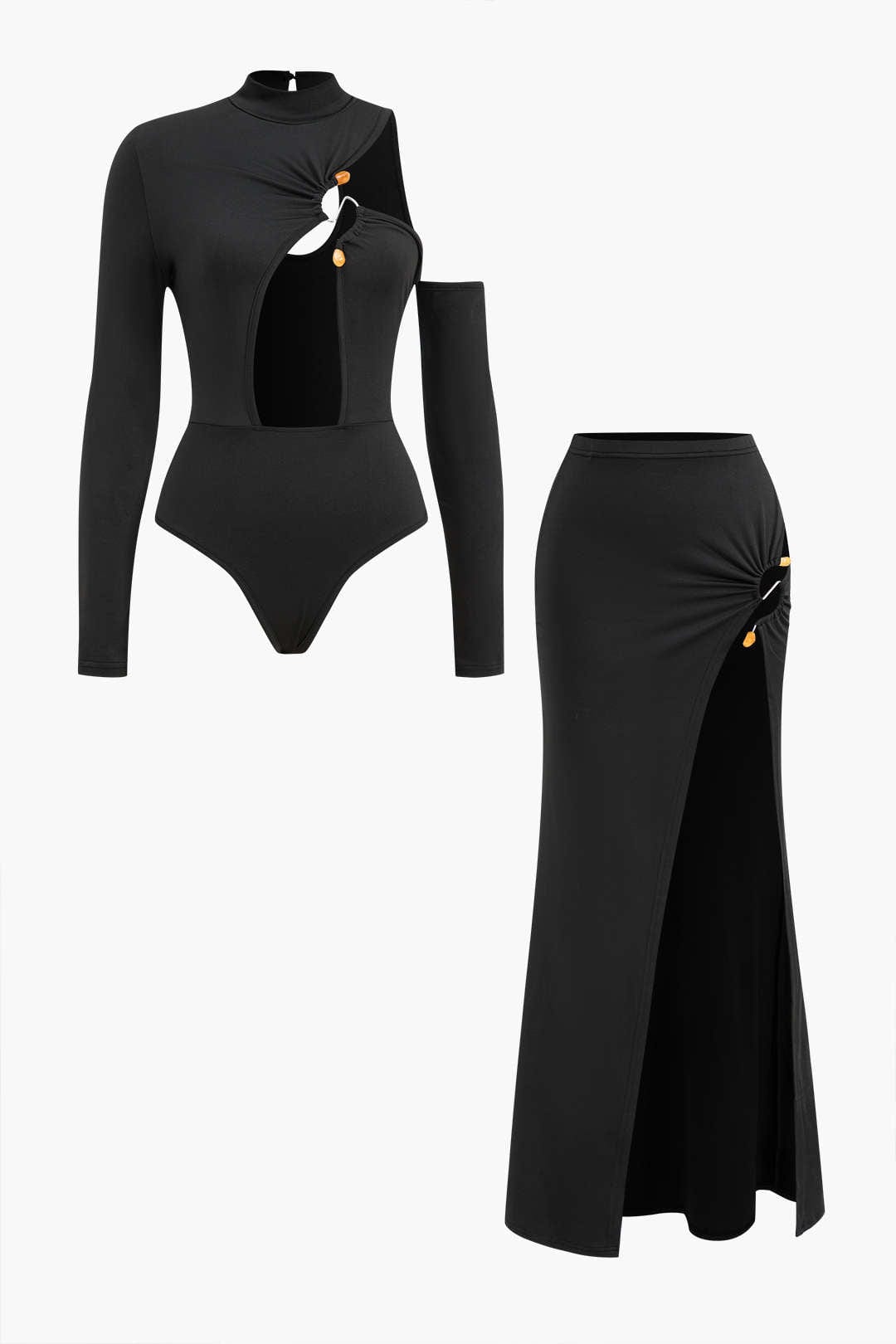 Ensemble Nele : Robe Longue Élégante à Décolleté - BerlinGlamour
