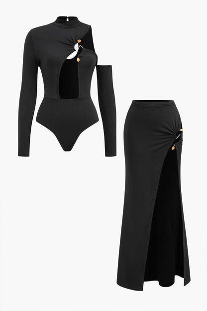 Ensemble Nele : Robe Longue Élégante à Décolleté - BerlinGlamour