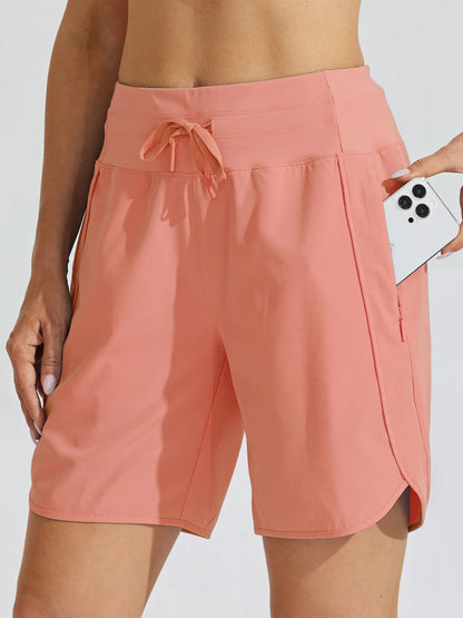 Short sport Femme Taille haute Cordon Poches