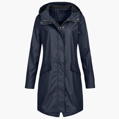 Manteau Imperméable Femme à Capuche Longue