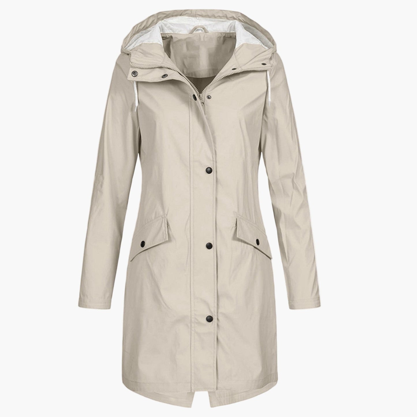 Manteau Imperméable Femme à Capuche Longue