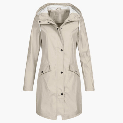 Manteau Imperméable Femme à Capuche Longue