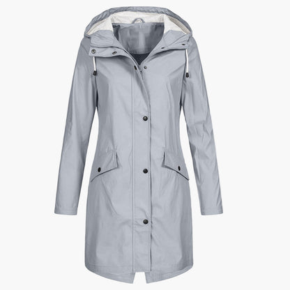 Manteau Imperméable Femme à Capuche Longue