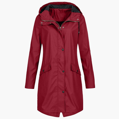 Manteau Imperméable Femme à Capuche Longue