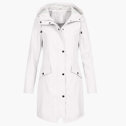 Manteau Imperméable Femme à Capuche Longue