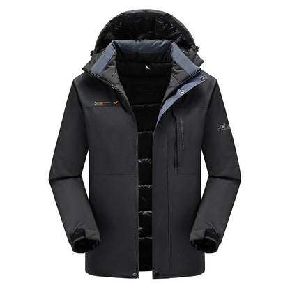 Veste D'hiver Homme Capuche Amovible et Imperméable