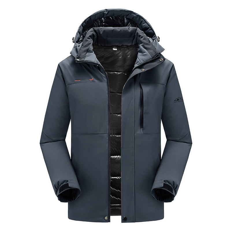 Veste D'hiver Homme Capuche Amovible et Imperméable