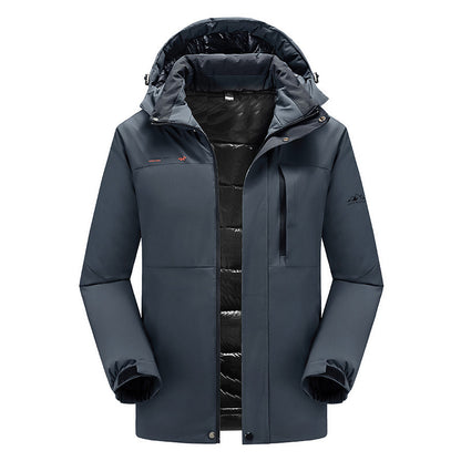 Veste D'hiver Homme Capuche Amovible et Imperméable