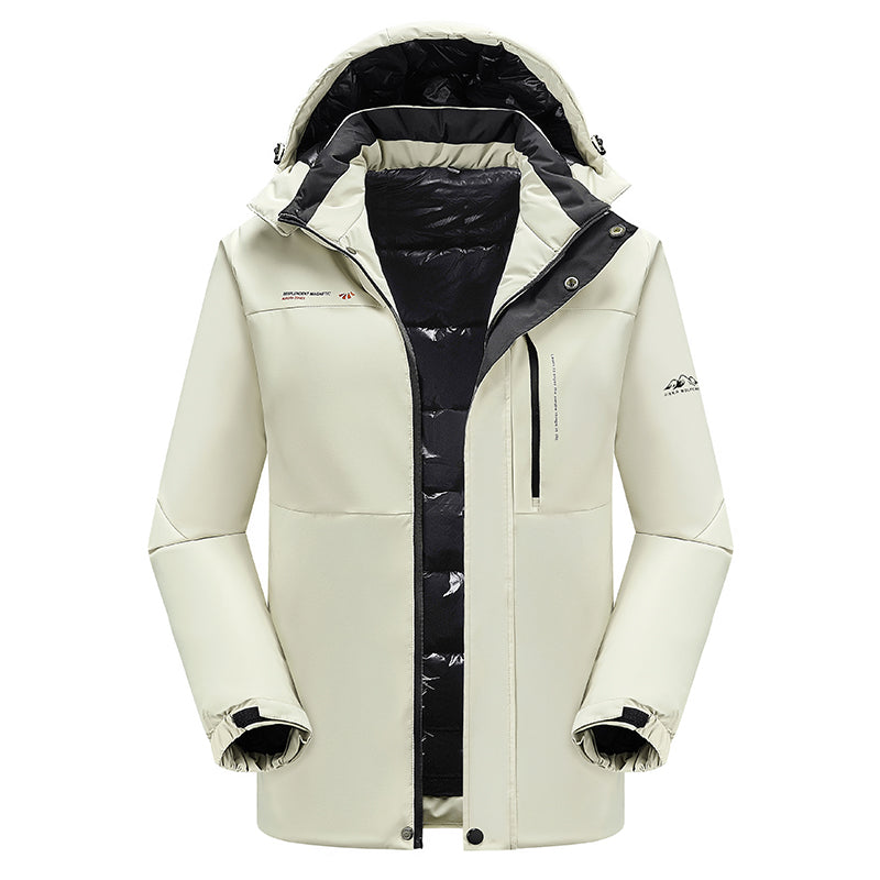 Veste D'hiver Homme Capuche Amovible et Imperméable