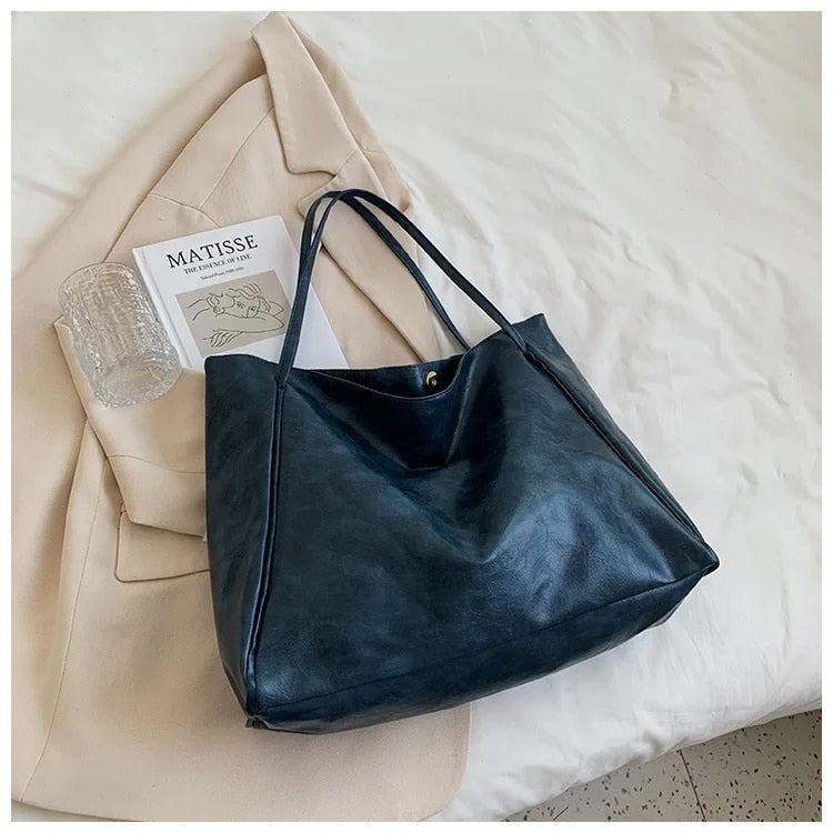 Sac à épaule en cuir femme grand volume - PanierRoyale