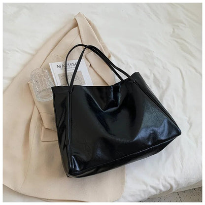 Sac à épaule en cuir femme grand volume