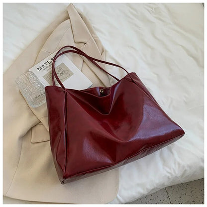 Sac à épaule en cuir femme grand volume