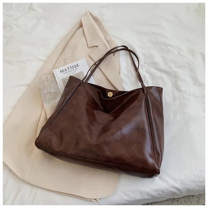 Sac à épaule en cuir femme grand volume