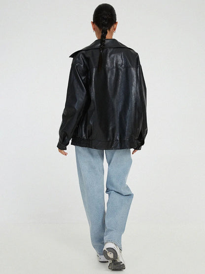 Blouson Cuir Féminin Streetwear Chic